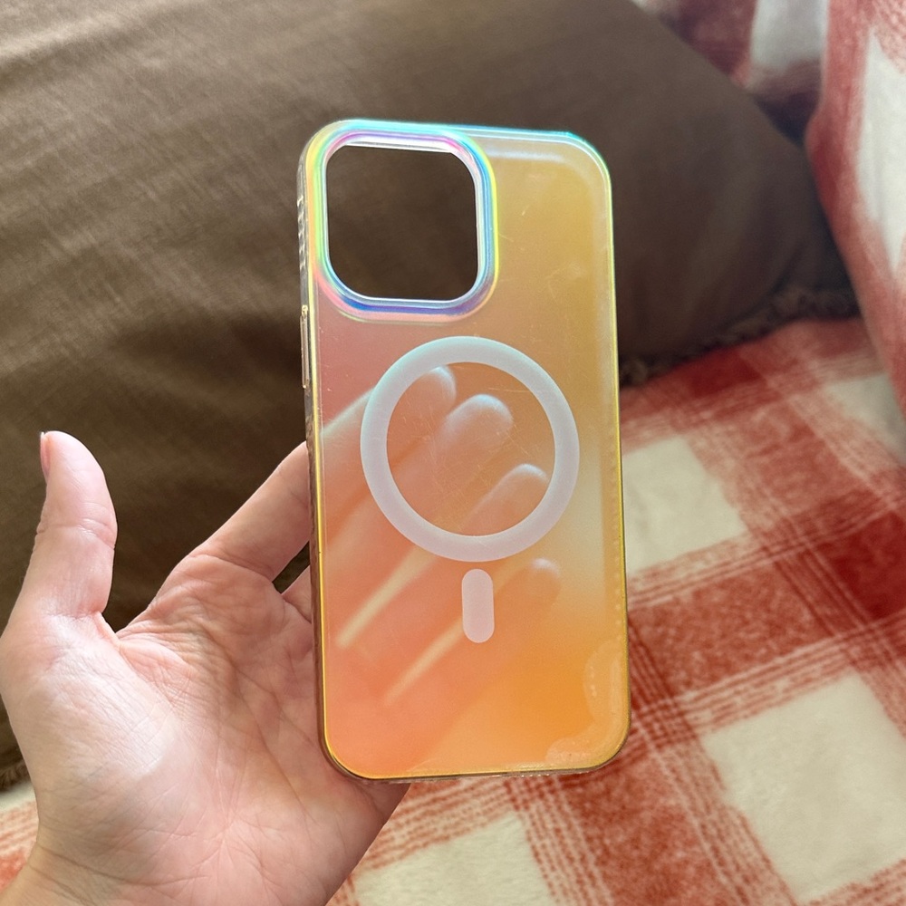 I phone 14 pro max chrome Iridescent Phone Case